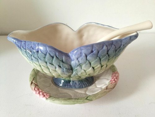 Saucière barbotine fleurie - saucière,
